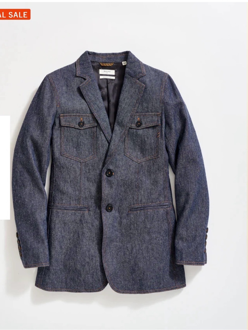 Billy Reid Wool Denim Blazer